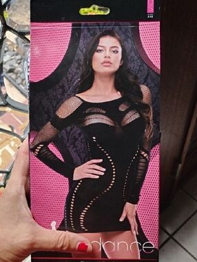 Dance Black Cutout Fishnet Bodycon Dress